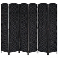 Homcom Double Hinged Woven Wicker Room Divider And Privacy Screens