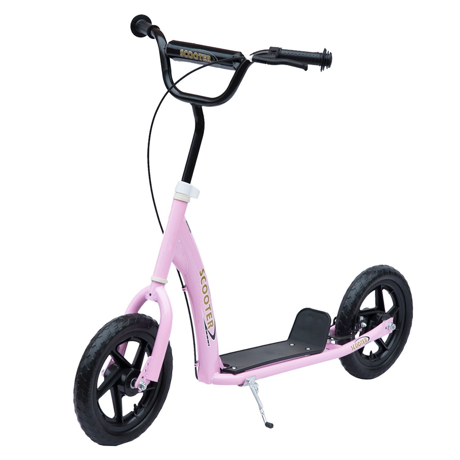 HOMCOM Teen Push Scooter Kids Children Stunt Scooter Bike Bicycle Ride On 12 EVA Tyres Pink