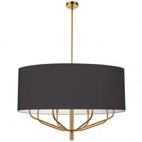 Dainolite Eleanor 8 Light Chandelier Aged Brass Black/White Shade Lamp