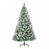 Homcom 6ft Snow Flocked Artificial Christmas Tree With 800 Realistic Branches And 61 Pine Cones