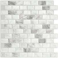 Smart Tiles Peel and Stick 4-Sheet 10 x 10 Backsplash - Ravenna Bianco