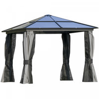 Outsunny 10' X 10' hardtop Gazebo Canopy With Polycarbonate Roof, Aluminum Frame, Permanent Pavilion