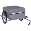 Aosom Bicycle Cargo Trailer Cart Carrier Garden Use W/ Quick Release, Cover, Grey