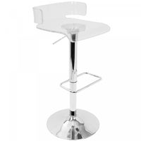 LumiSource Pride Contemporary Adjustable Barstool - Clear Acrylic