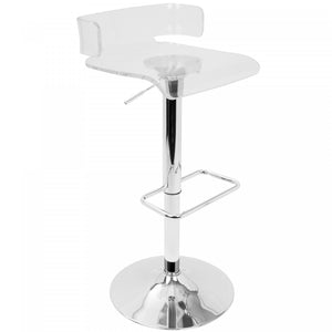 LumiSource Pride Contemporary Adjustable Barstool - Clear Acrylic