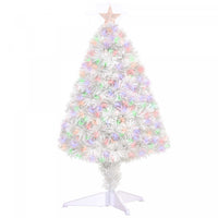 Homcom 2.5ft Prelit Artificial Tabletop Christmas Tree With Fiber Optics And 85 Tips