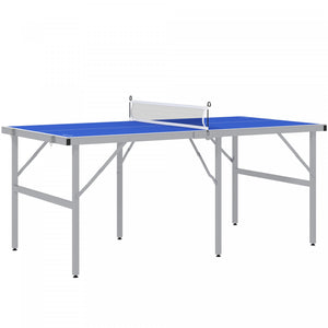 Soozier Ping Pong Table Set With Net Paddles Balls For Outdoor Indoor Blue