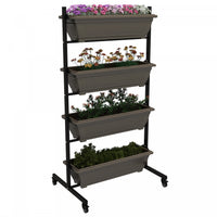 Outsunny 4-tier Vertical Raised Garden Bed With 4 Planter Boxes, Wheels, Outdoor Plant Stand Grow Co