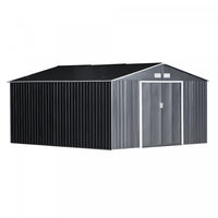 Outsunny 11' X 13' Practical Backyard Garden Storage Tool Shed Double Sliding Door 4 Ventilation Slo