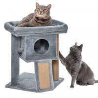 Pawhut Cat Tree, Small Cat Tower With Perch, Scratching Post, Cat Condo, Toy Ball For Kitty, Indoor 