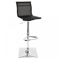 LumiSource Mirage Fabric Contemporary Adjustable Barstool with Swivel - Black