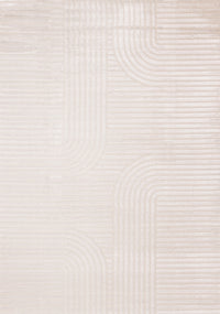 Leonardo White Grey Modern Lines Area Rug - 7'10