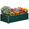 Outsunny 4' X 2' X 1' Raised Garden Bed, Galvanized Steel Planter Box For Vegetables, Flowers, Herbs, Green