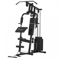 Soozier Home Gym Equipment Weight Training Machine, Multifunction Workout Machine With 143lbs Weight