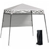 Outsunny 7' X 7' Garden Foldable Pop Up Gazebo Tent With Backpack & Adjustable Legs Outdoor Party Canopy, White & Black