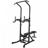 Soozier Foldable Power Tower Pull Up Dip Station With Adjustable Bench