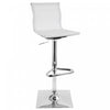 LumiSource Mirage Fabric Contemporary Adjustable Barstool with Swivel - White