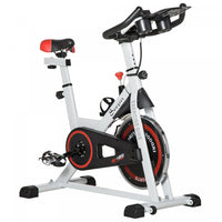 Soozier Adjustable Upright Stationary Exercise Bike Aerobic Training Indoor Cycling Cardio Workout F