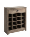 Prepac Entryway Shoe Storage Cabinet with 16 Cubbies & A Slim Top Drawer - Drifted Grey