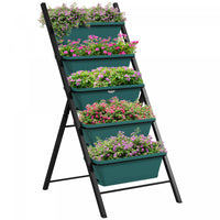 Outsunny 5-tier Vertical Raised Garden Bed With 5 Planter Boxes, Green