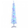 Homcom 6' Slim Artificial Christmas Tree With Colourful Led Lights, White