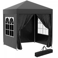 Outsunny 6.6'x6.6' Pop Up Gazebo Canopy Tent With Sidewalls, Instant Sun Shelter, With Carry Bag, Fo