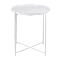 Luce Lumen Matte Metal Accent Table - White