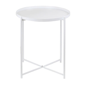 Luce Lumen Matte Metal Accent Table - White