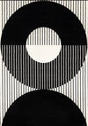 Forte Black White Stripes Contrasting Modern Area Rug - 5'3