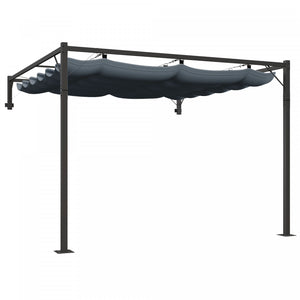 Outsunny 10' X 10' Wall Mounted Metal Pergola With Retractable Roof