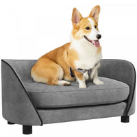 Pawhut Dog Sofa Pet Couch Dog Bed With Soft Cushion, Removable Washable Cover, Velvet Touch, For Sma