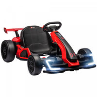 Aosom Go Kart, 24v Kids Drift Kart With Adjustable Seat, Battery Powered Ride On Toy With Slow Start