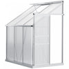 Outsunny 6' X 4' Aluminum Lean-to Greenhouse Polycarbonate Walk-in Garden Greenhouse With Adjustable Roof Vent, Rain Gutter And Sliding Door For Winter, Clear