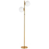 Dainolite Folgar 2 Light Floor Lamp Aged Brass White Opal Glass