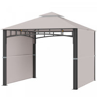 Outsunny 10' X 10' Outdoor Gazebo With Adjustable Dual Canopy, Double roof Gazebo Canopy, Three Size