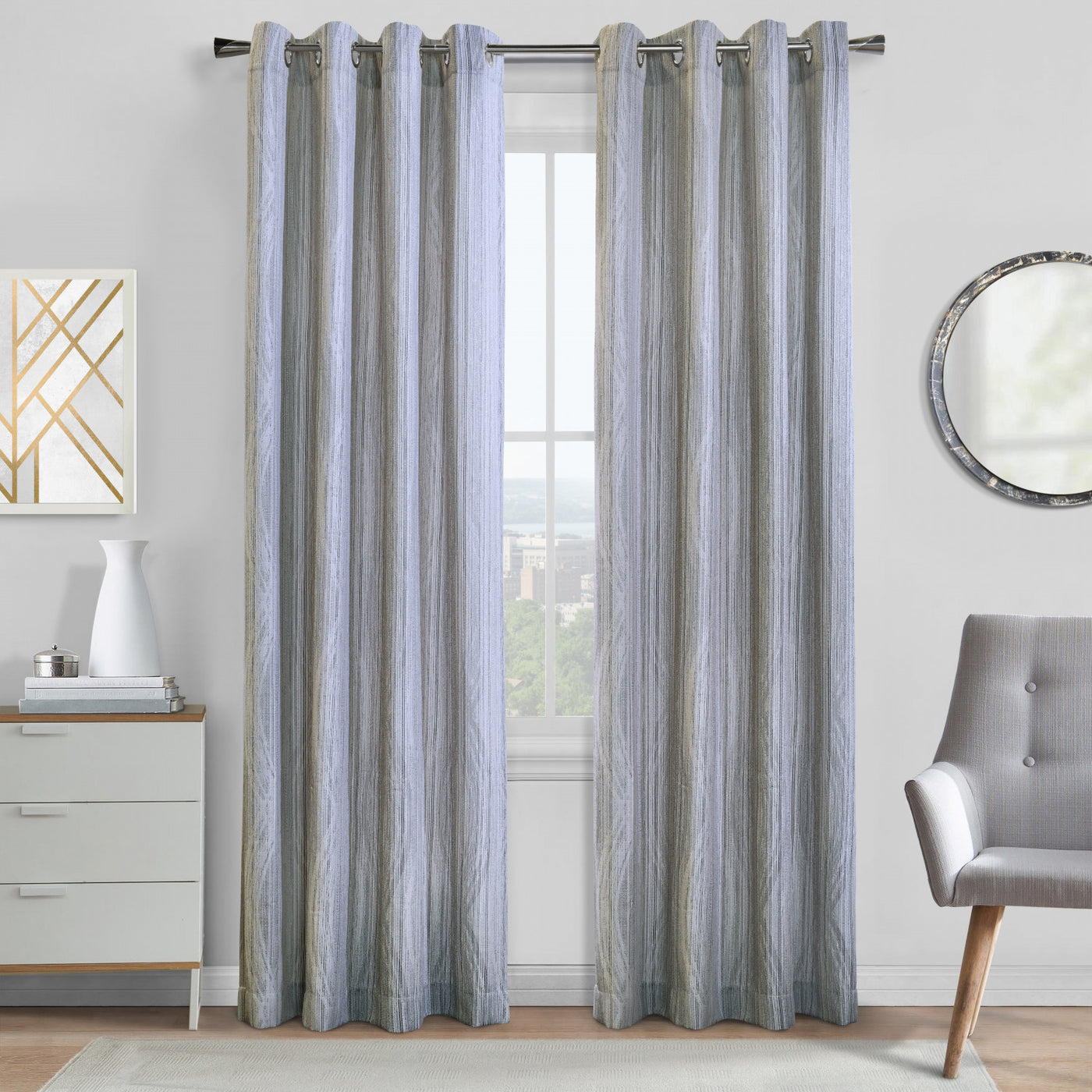 Fossil Grey Grommet Curtain Panel 52