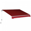 8'x7' Manual Retractable Sun Shade Patio Awning Canopy Shelter, Wine Red