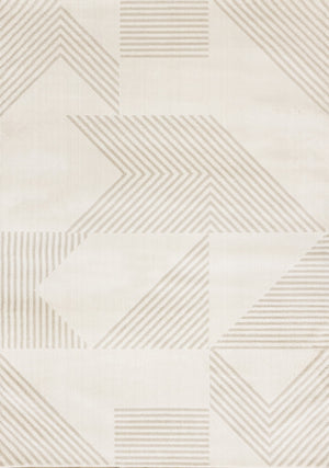 Hudson Modern Geometric Cream Beige Area Rug - 7'10