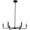 Dainolite Colette 6 Light Chandelier Matte Black Lamp