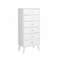 Milo Tall 6-Drawer Chest - White