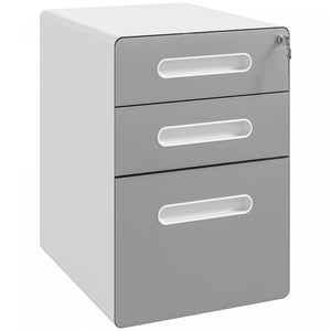 Vinsetto 3 Drawers File Cabinet On Wheels Lockable For Home Office