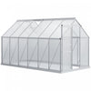 Outsunny 12' X 6' Aluminum Greenhouse Polycarbonate Walk-in Garden Greenhouse Kit With Adjustable Roof Vent, Rain Gutter And Sliding Door For Winter, Clear