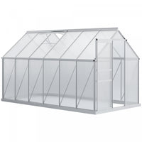 Outsunny 12' X 6' Aluminum Greenhouse Polycarbonate Walk-in Garden Greenhouse Kit With Adjustable Ro