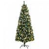 Homcom 6' Skinny Prelit Artificial Christmas Tree With Snow-dipped Tips