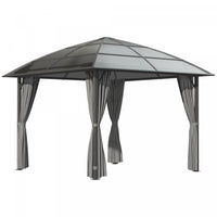 Outsunny 10' X 10' Outdoor Gazebo Canopy, Hardtop Gazebo With uv60+ Polycarbonate Roof, Solid Steel 