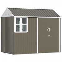 Outsunny 8.5' X 5.5' Metal Garden Storage Shed With Lockable Door Grey