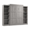 Bestar Pur Queen Murphy Bed and Two Shelving Units (115 W) - Platinum Grey