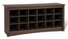 Eighteen Pair Shoe Storage Cubby Bench - Espresso