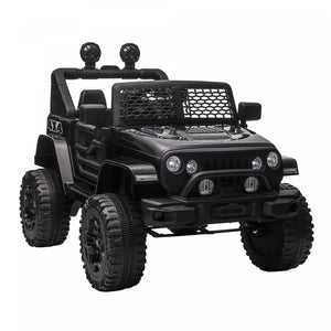 Aosom 12v Ride On Car Off Road Truck For Kids Suv Electric Battery Powered With Remote Control, Adjustable Speed, Black