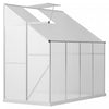 Outsunny 8' X 4' X 7' Lean-to Polycarbonate Greenhouse With Aluminum Frame, Outdoor Walk In Garden Green House With Roof Vent For Plants, Herbs, Vegetables, Silver